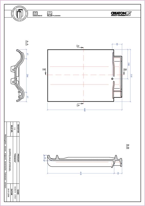 Prodotto file CAD PREMION Tegola a doppia onda DWZ