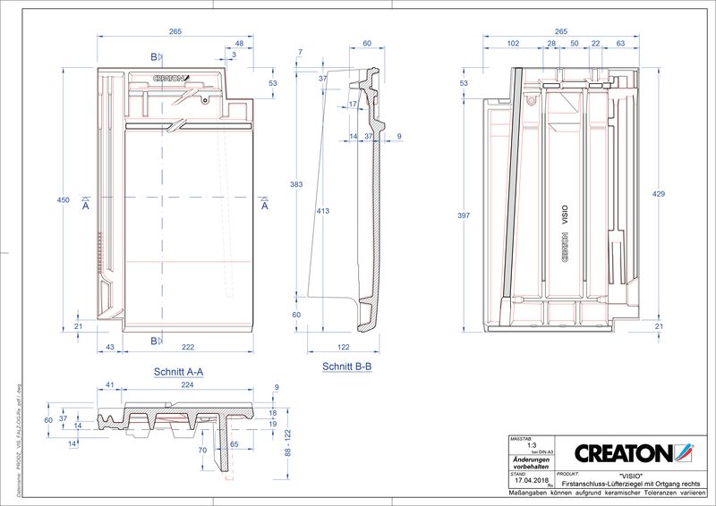 Prodotto file CAD VISIO Esalatore raccordo colmo gronda di frontespizio destra FALOGR