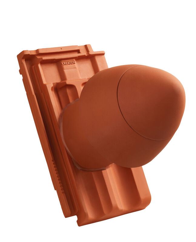 RUS SIGNUM tubo di sfiato in ceramica DN 125 mm con copertura rimovibile, incl. adattatore collegamento sottotetto con tubo flessibile