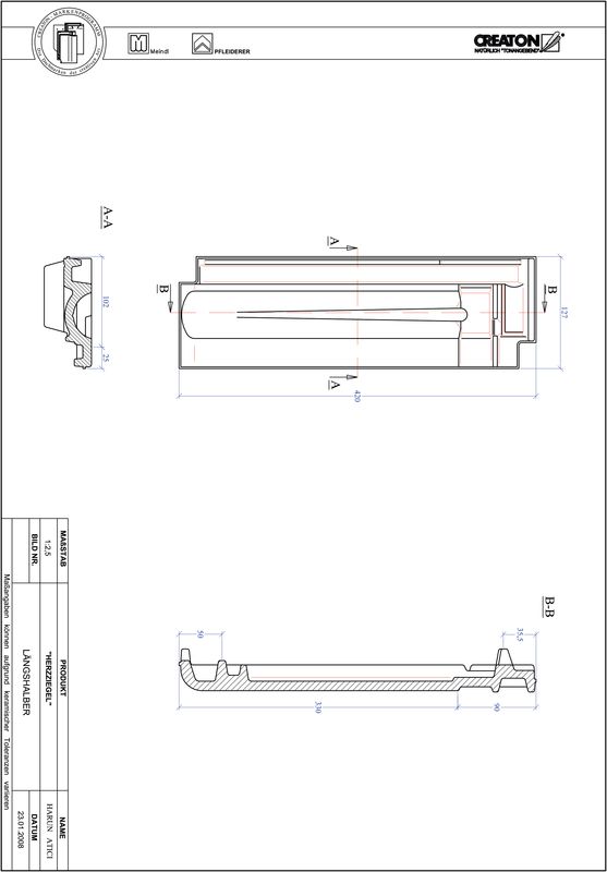 Prodotto file CAD HERZZIEGEL Mezza tegola LH