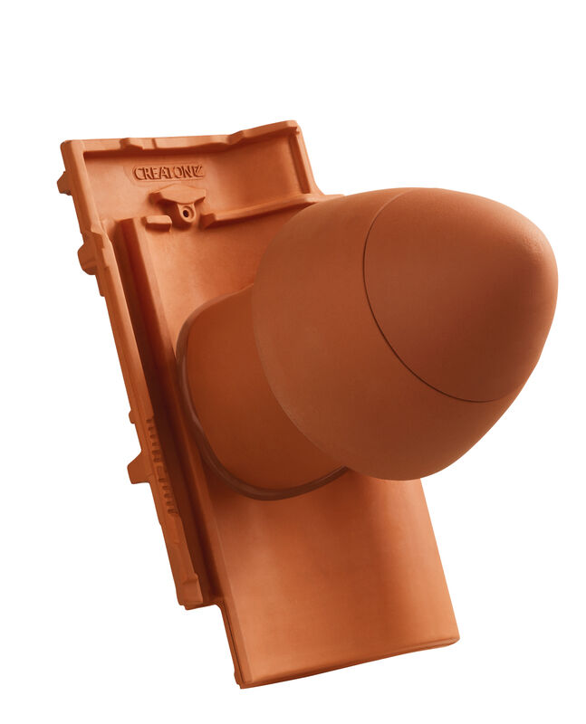 MEL SIGNUM tubo di sfiato in ceramica DN 125 mm con copertura rimovibile, incl. adattatore collegamento sottotetto con tubo flessibile