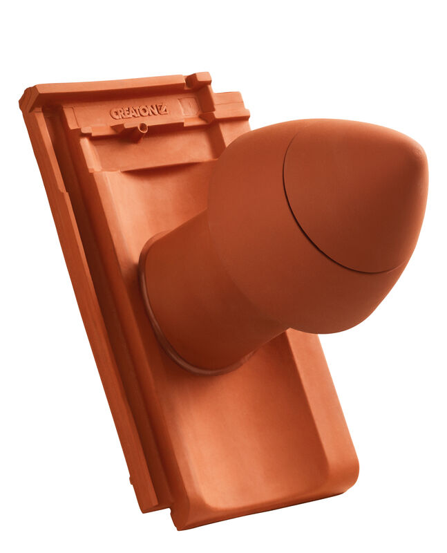 HER SIGNUM Tubo di sfiato in ceramica DN 110 mm con calotta svitabile, incl. adattatore di collegamento sottotetto