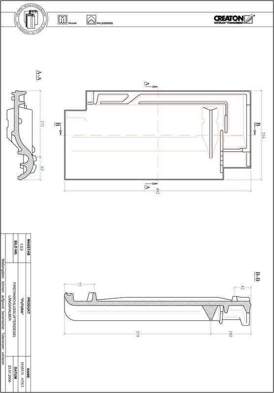 Prodotto file CAD FUTURA Esalatore raccordo colmo mezza tegola FALLH