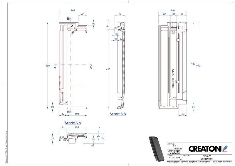 Prodotto file CAD VISIO Mezza tegola LH