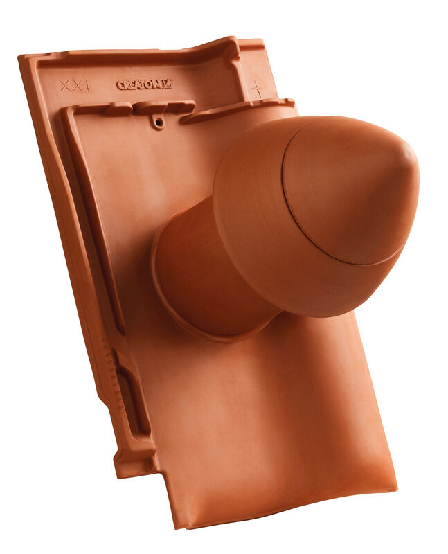 FUT SIGNUM tubo di sfiato in ceramica DN 100 mm con calotta svitabile, incl. adattatore collegamento sottotetto con tubo flessibile