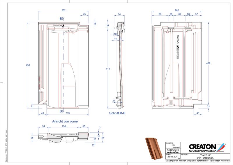 Prodotto file CAD CANTUS Tegola aeratore LUEFTZ