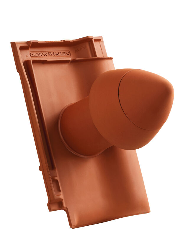 PRE SIGNUM Tubo di sfiato in ceramica DN 110 mm con calotta svitabile, incl. adattatore di collegamento sottotetto